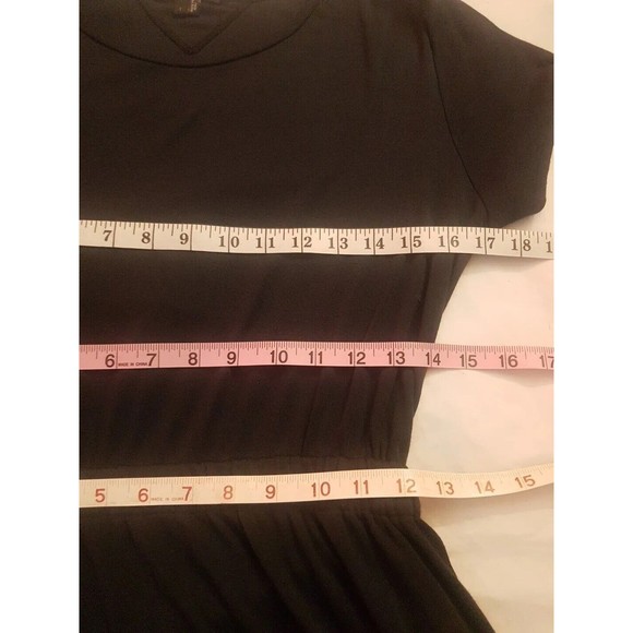 Theysken's Theory Dress Womens Sz Small Black Open back Pima Cotton Short Sleeve - Picture 12 of 12